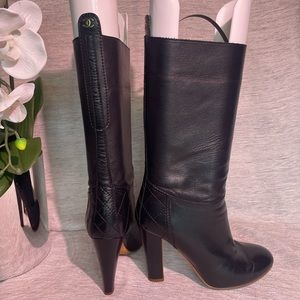 CHANEL Interlocking CC Logo Leather Boot
